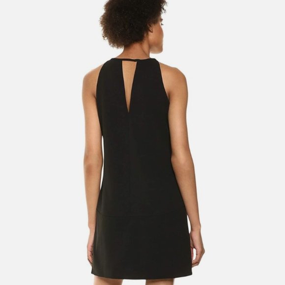 Sam Edelman Sleeveless Black Crepe V-Neck Shift Dress 6 - Picture 7 of 7